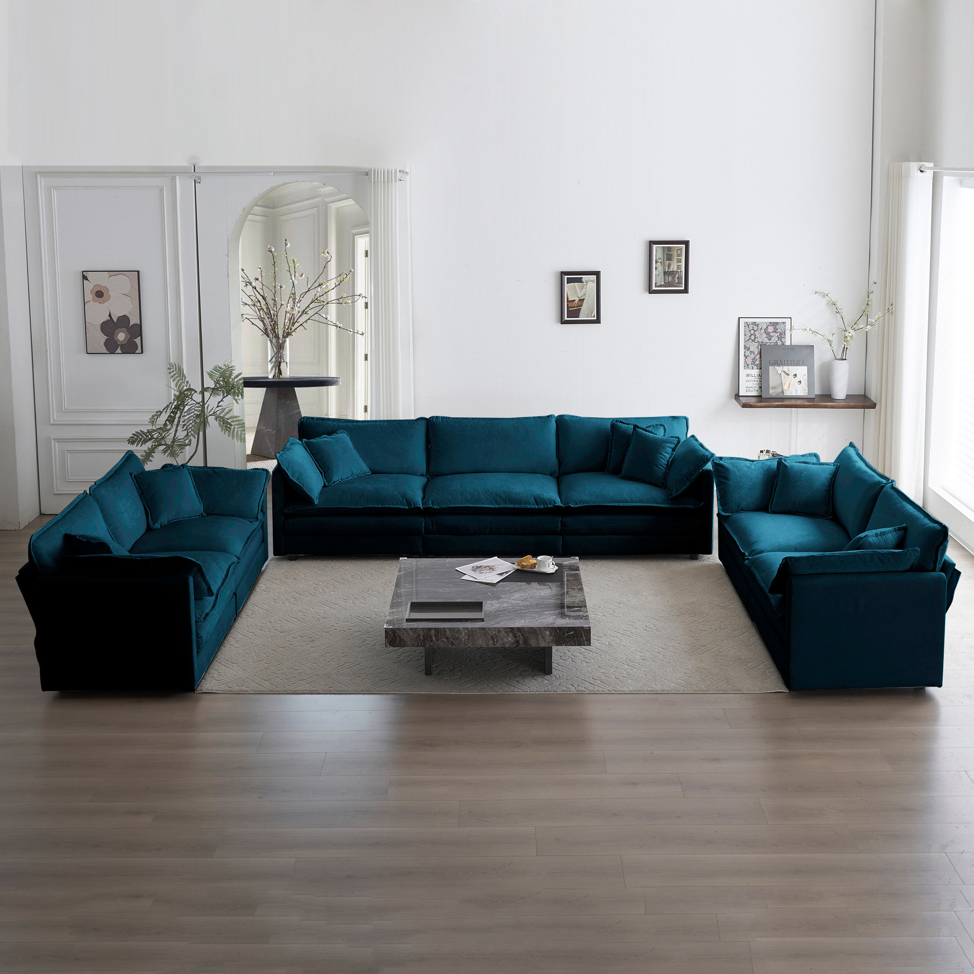 Hokku Designs Deep Seat Sofa Set Oversized Sofa 2 Pieces 2 Seater and 1 Piece of 3 Seater Sofa for Living Room Wayfair